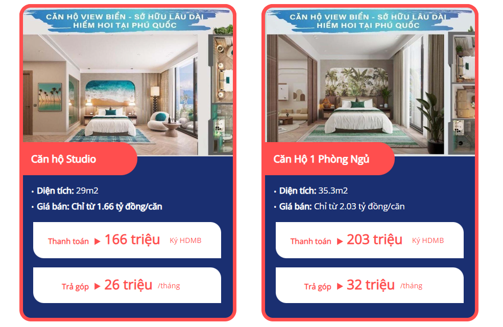 Giá bán căn hộ Meypearl Phú Quốc